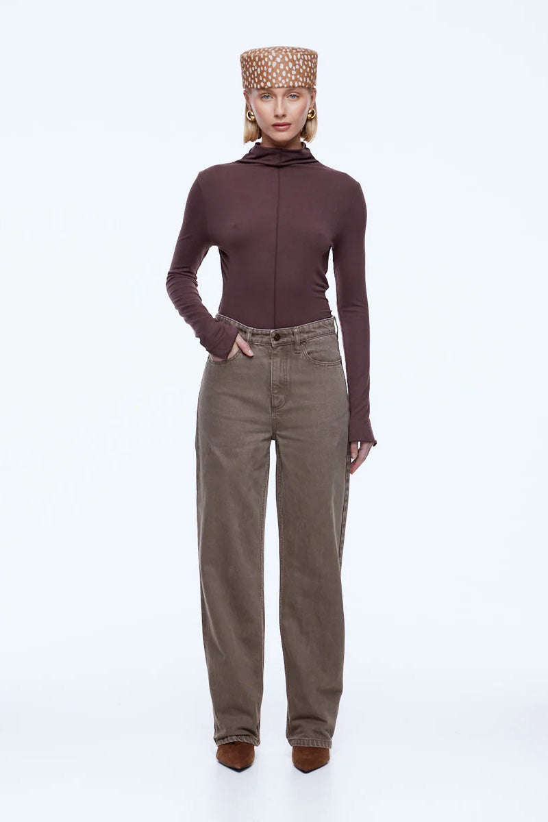 Ena Pelly Letti Straight Leg Jean | Mushroom