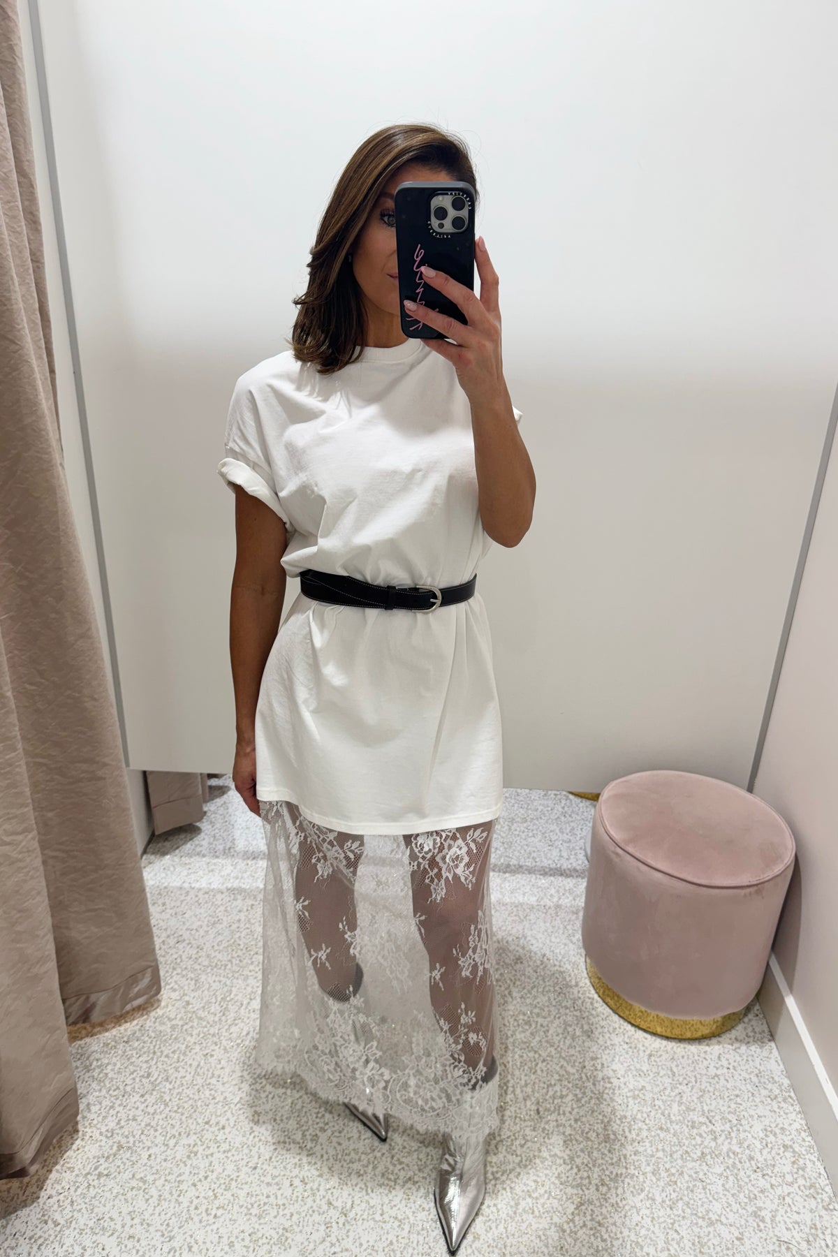 Chosen By Fifi & Annie The Lace Maxi T-Shirt Dress | White