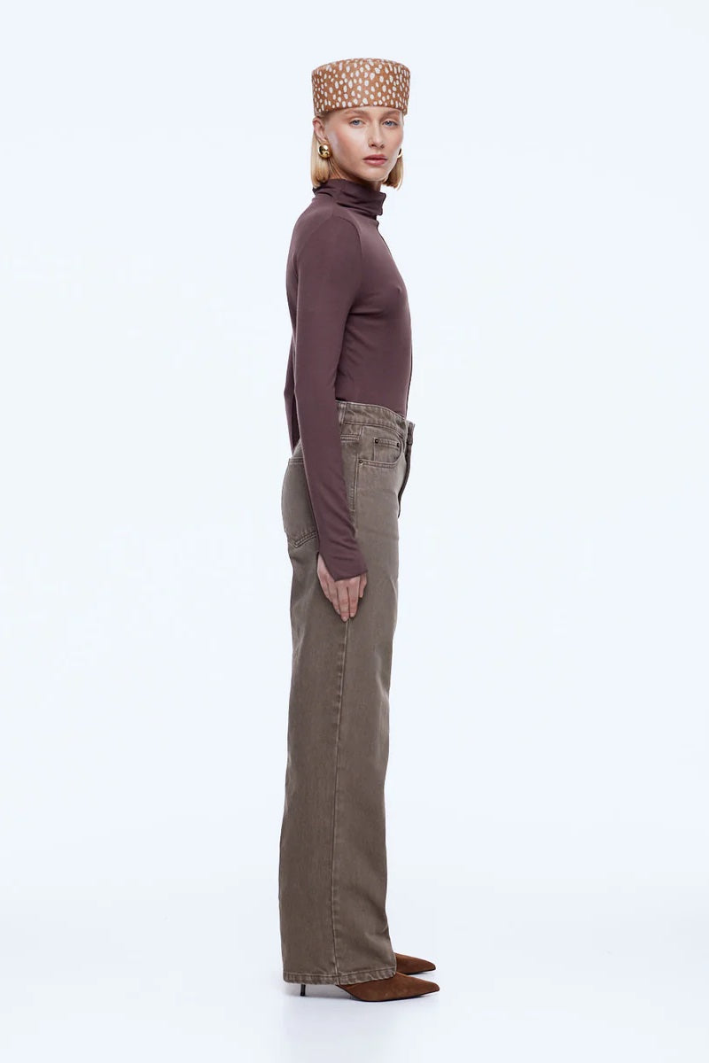 Ena Pelly Letti Straight Leg Jean | Mushroom