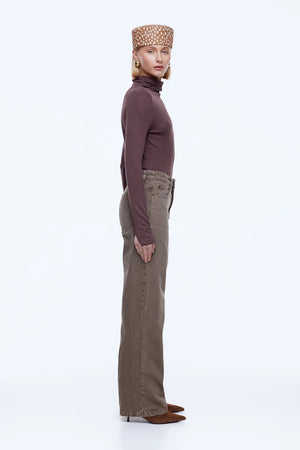 Ena Pelly Letti Straight Leg Jean | Mushroom