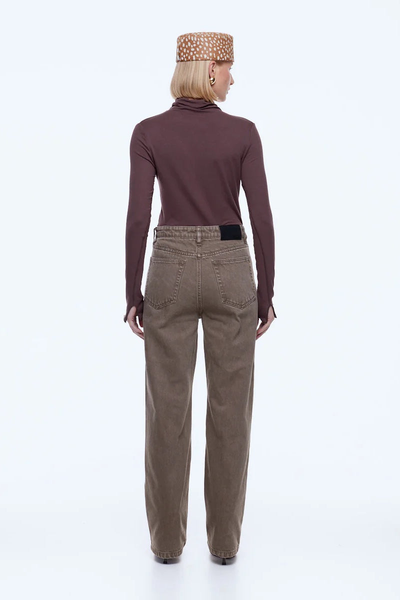 Ena Pelly Letti Straight Leg Jean | Mushroom