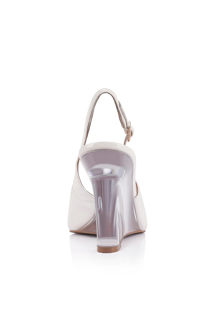Lana Wilkinson Octava Slingback Wedge | Patent White