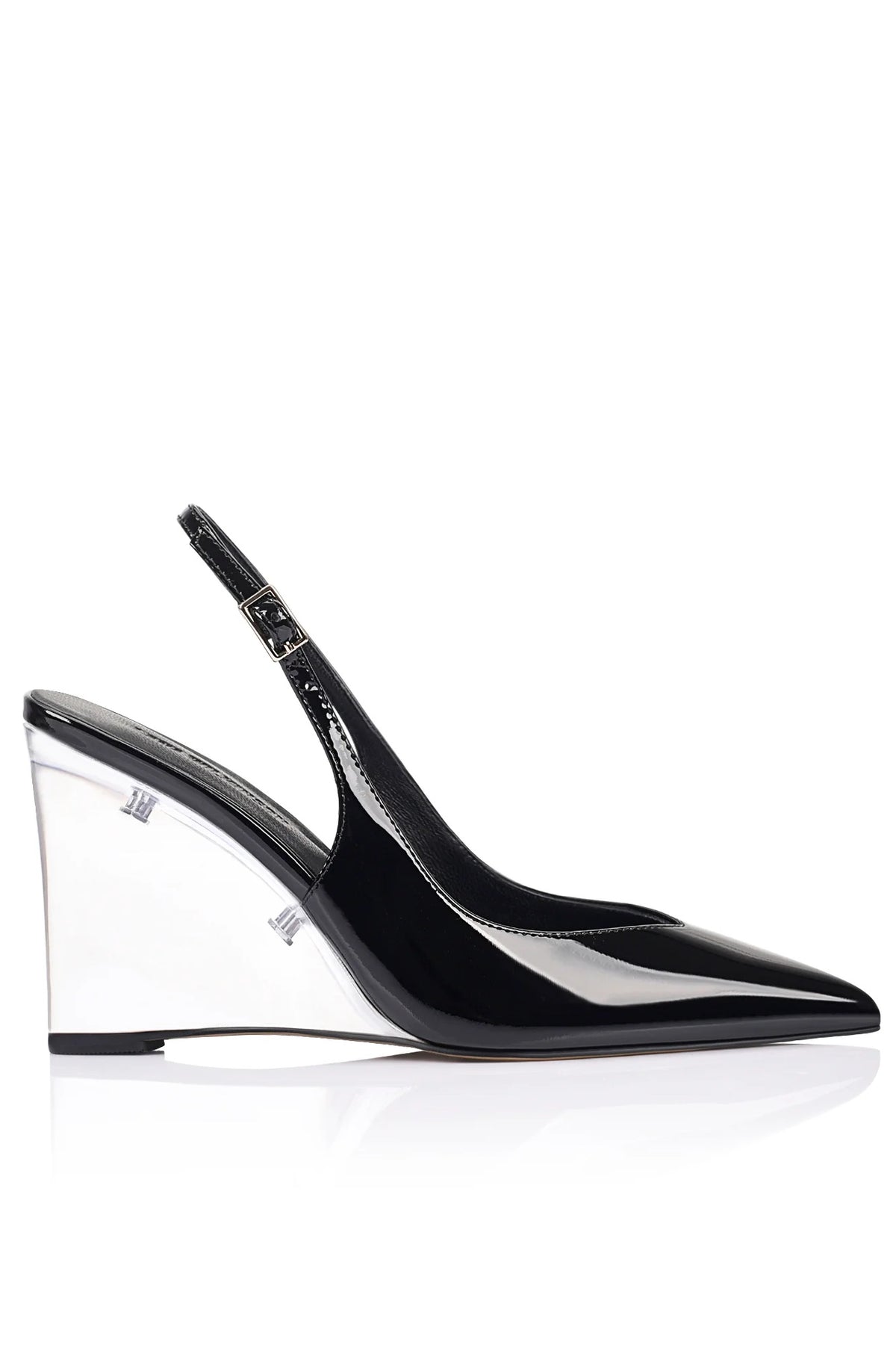 Lana Wilkinson Octava Slingback Wedge | Black Patent Leather