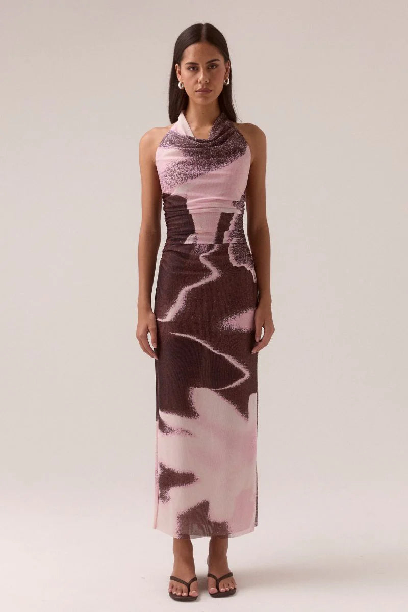 Sovere Afterlight Mesh Dress | Raisin