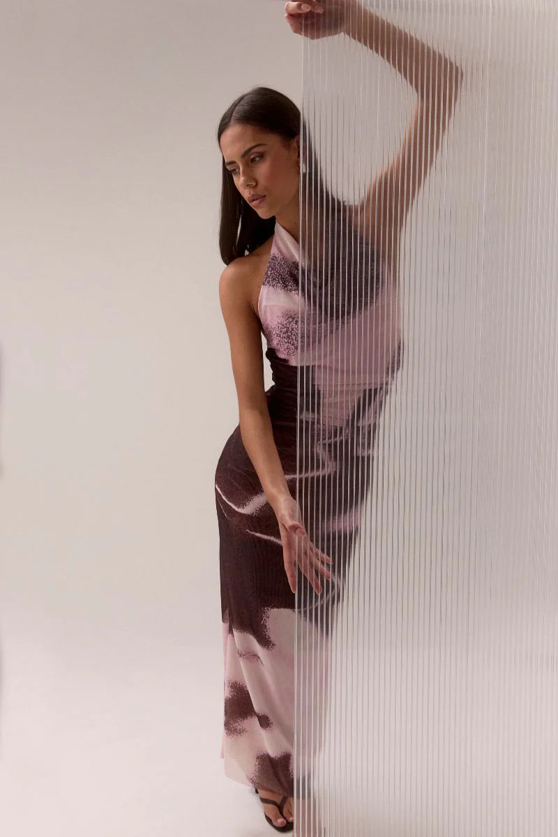 Sovere Afterlight Mesh Dress | Raisin