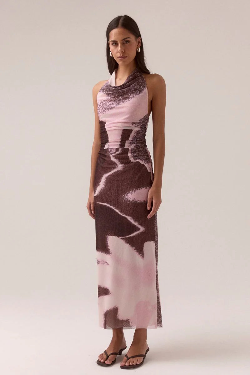 Sovere Afterlight Mesh Dress | Raisin