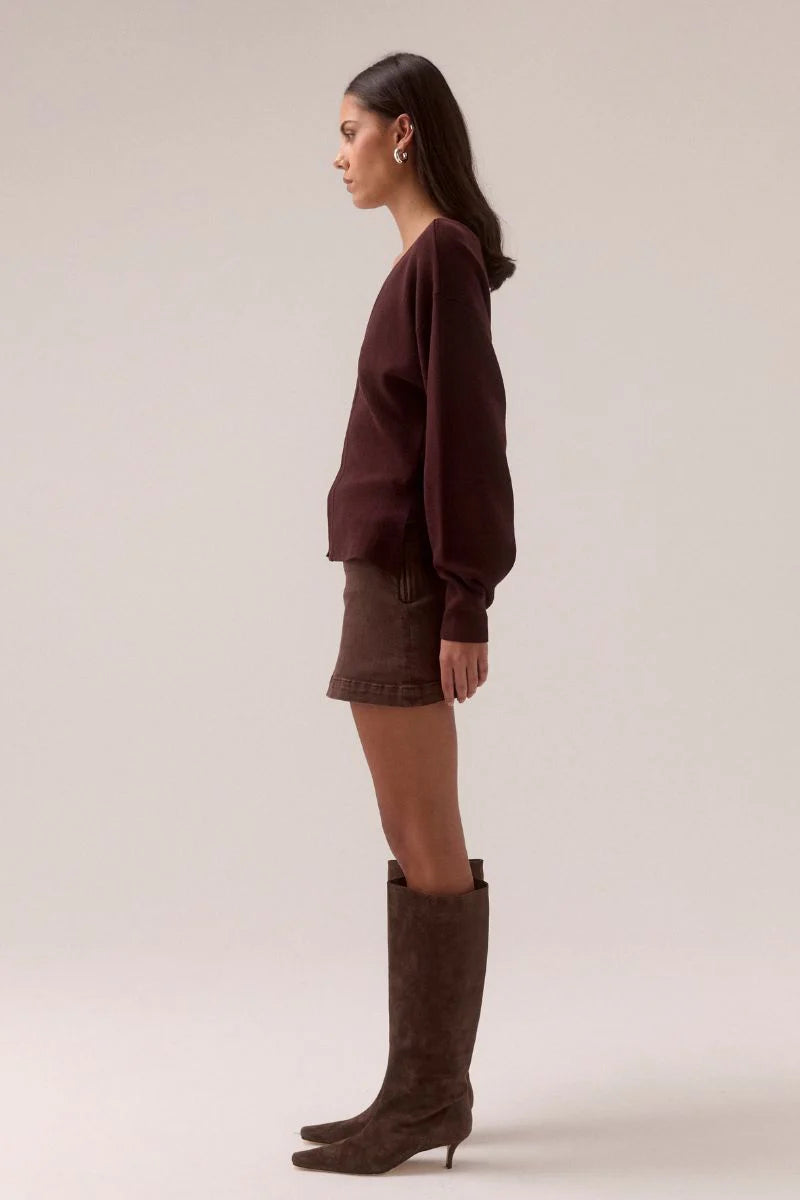 Sovere Sentment Knit Cardi | Plum