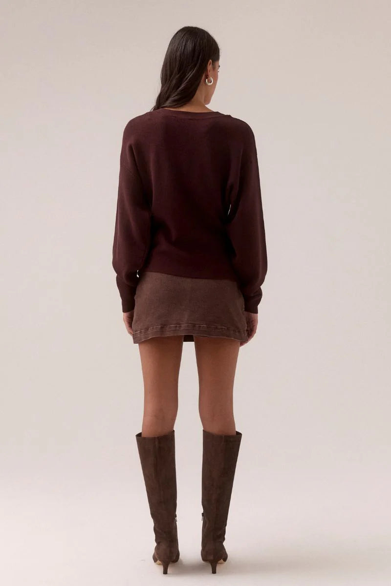Sovere Sentment Knit Cardi | Plum