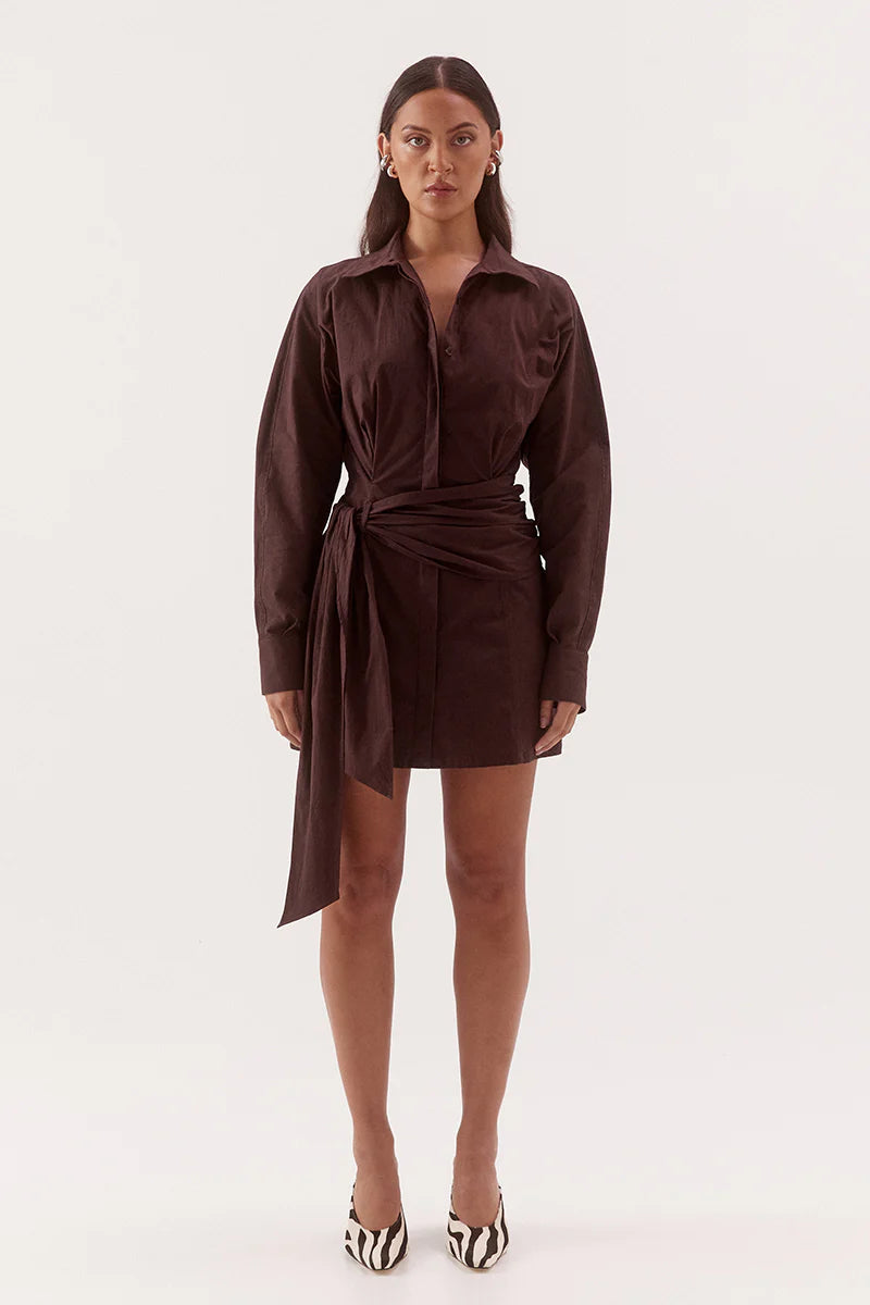 Sovere Studio Marlowe Shirt Dress | Espresso || PRE_ORDER ETA 25/07/2026