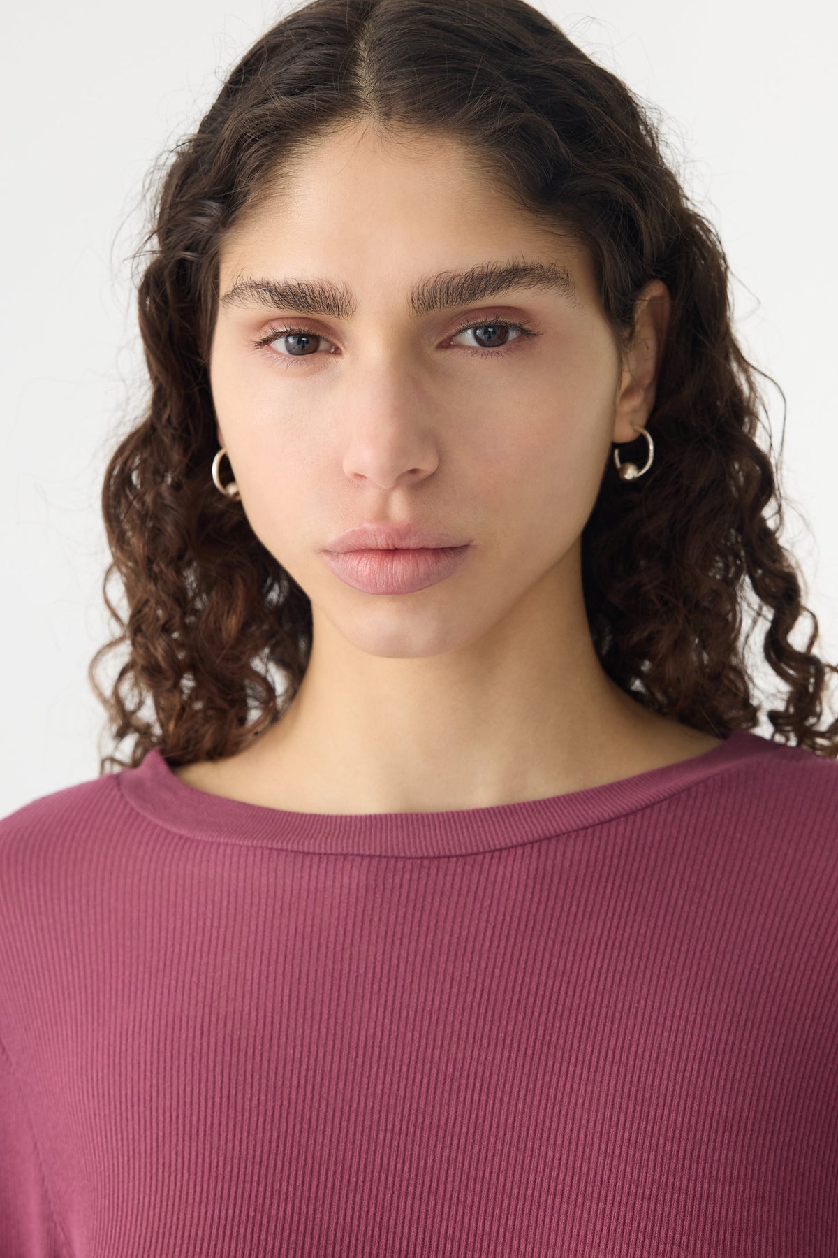 Bassike Boyfriend Heritage Long Sleeve T-Shirt | Faded Plum