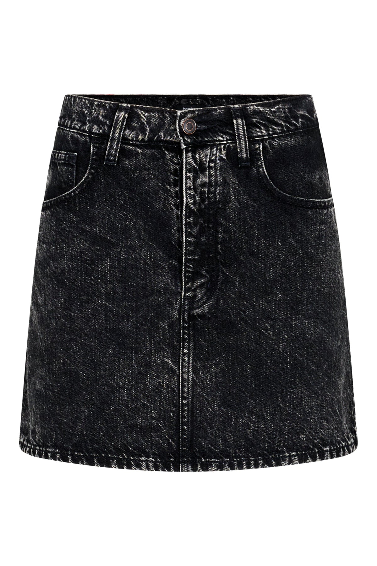 Bassike Motley Denim Mini Skirt | Black Ice