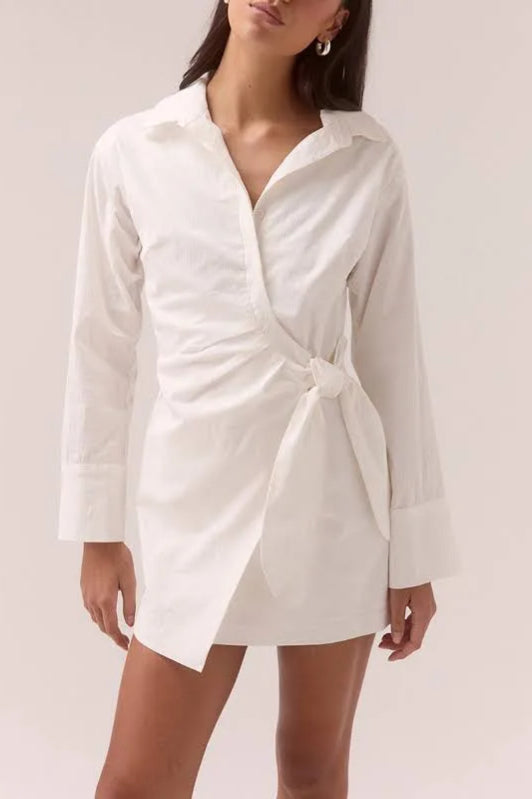 Sovere Primary Shirt Dress | Chalk