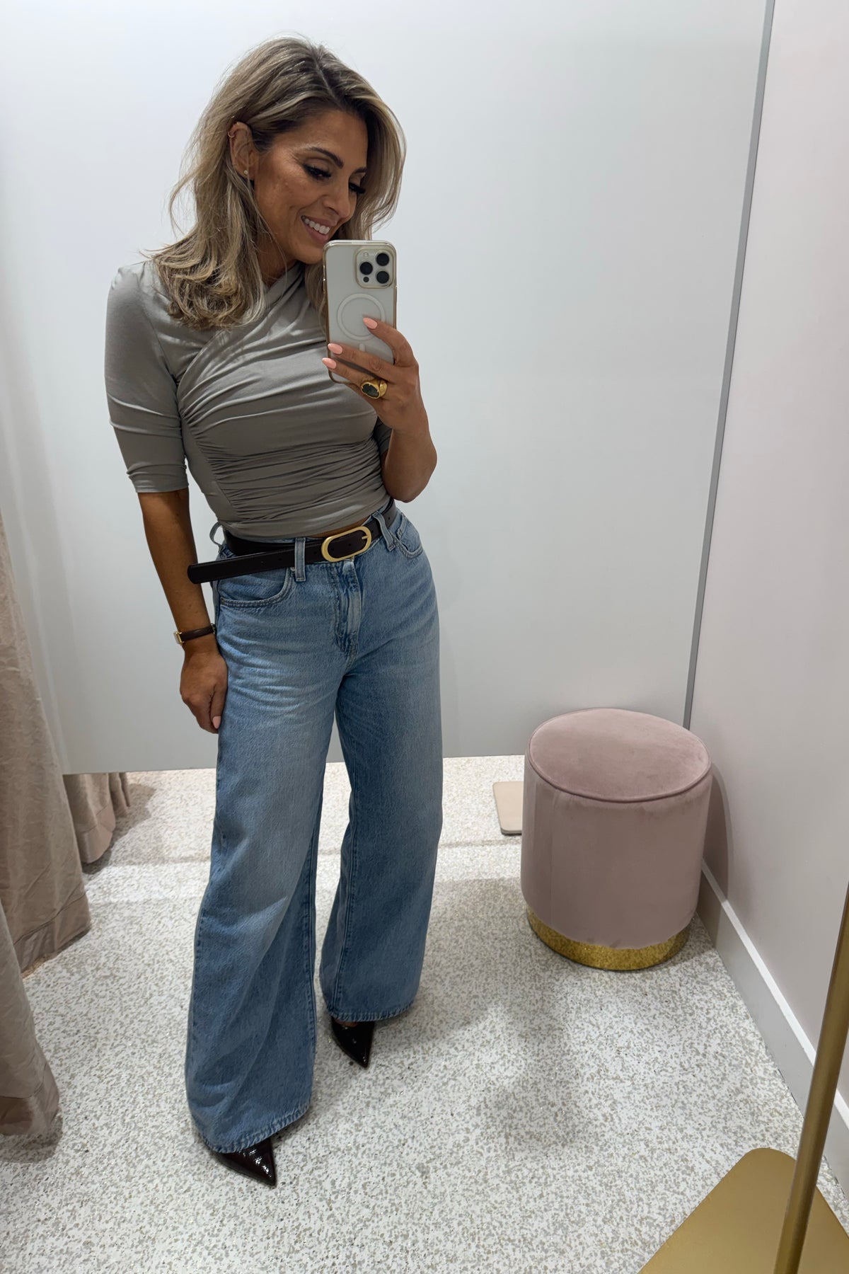 Madison The Label Adalia 3/4 Sleeve Top | Steel