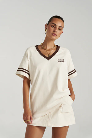 Summi Summi Reverie V Neck Tee | Vanilla/Espresso