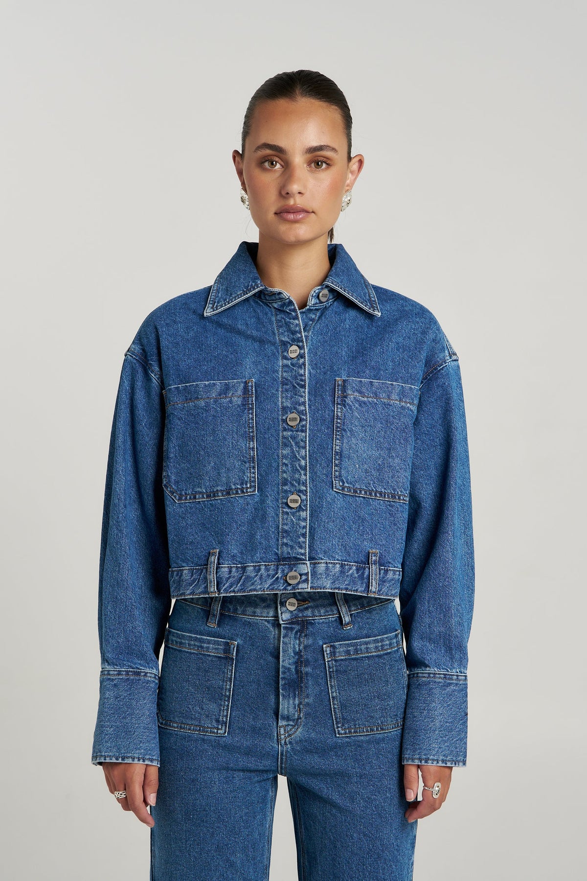 Summi Summi Soho Cropped Denim Jacket | Bleu