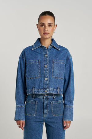 Summi Summi Soho Cropped Denim Jacket | Bleu