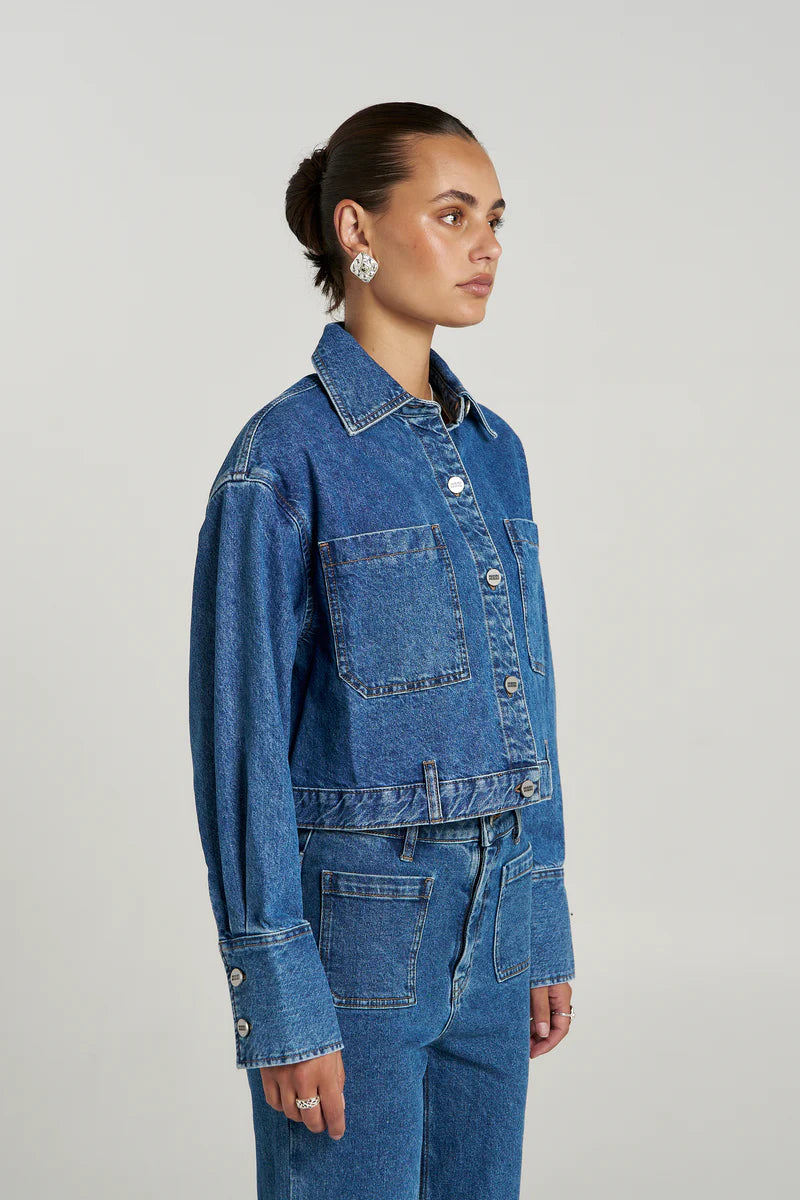 Summi Summi Soho Cropped Denim Jacket | Bleu