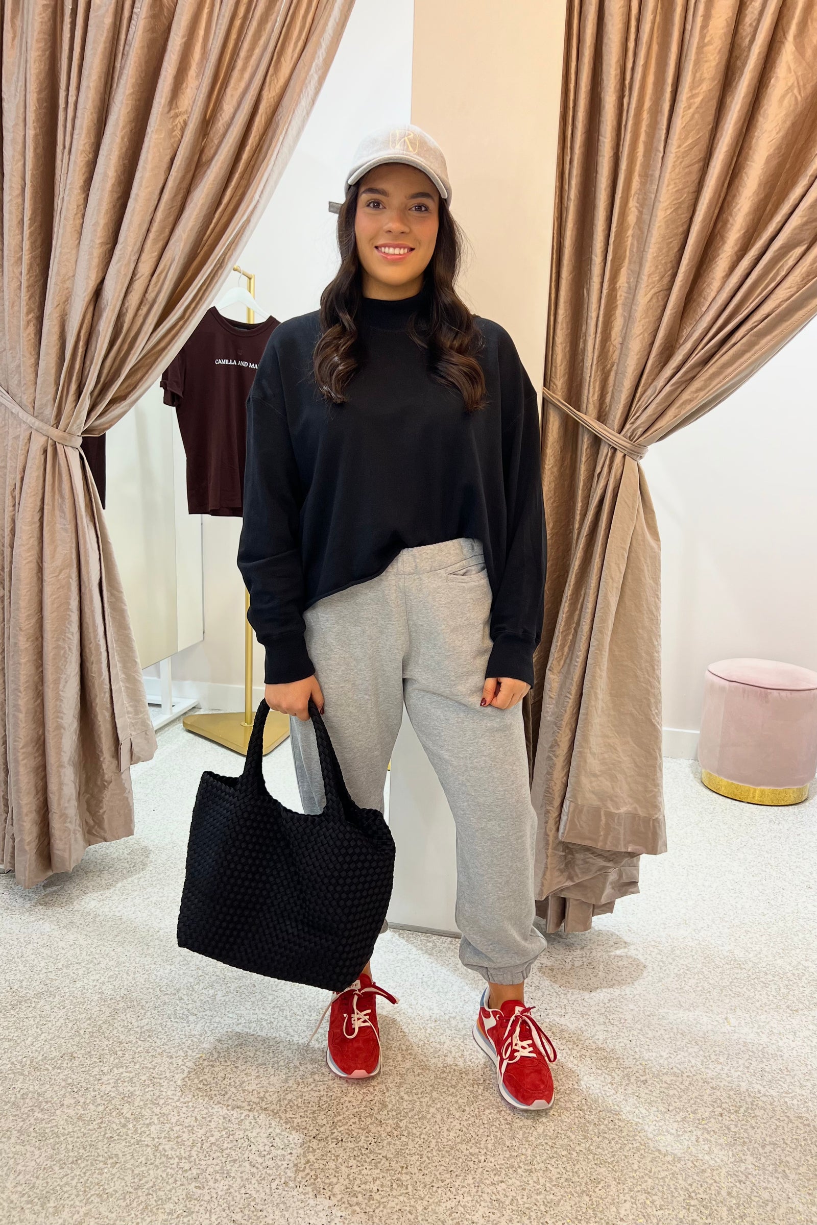 Bassike Drapey Raw Edge Sweat | Black