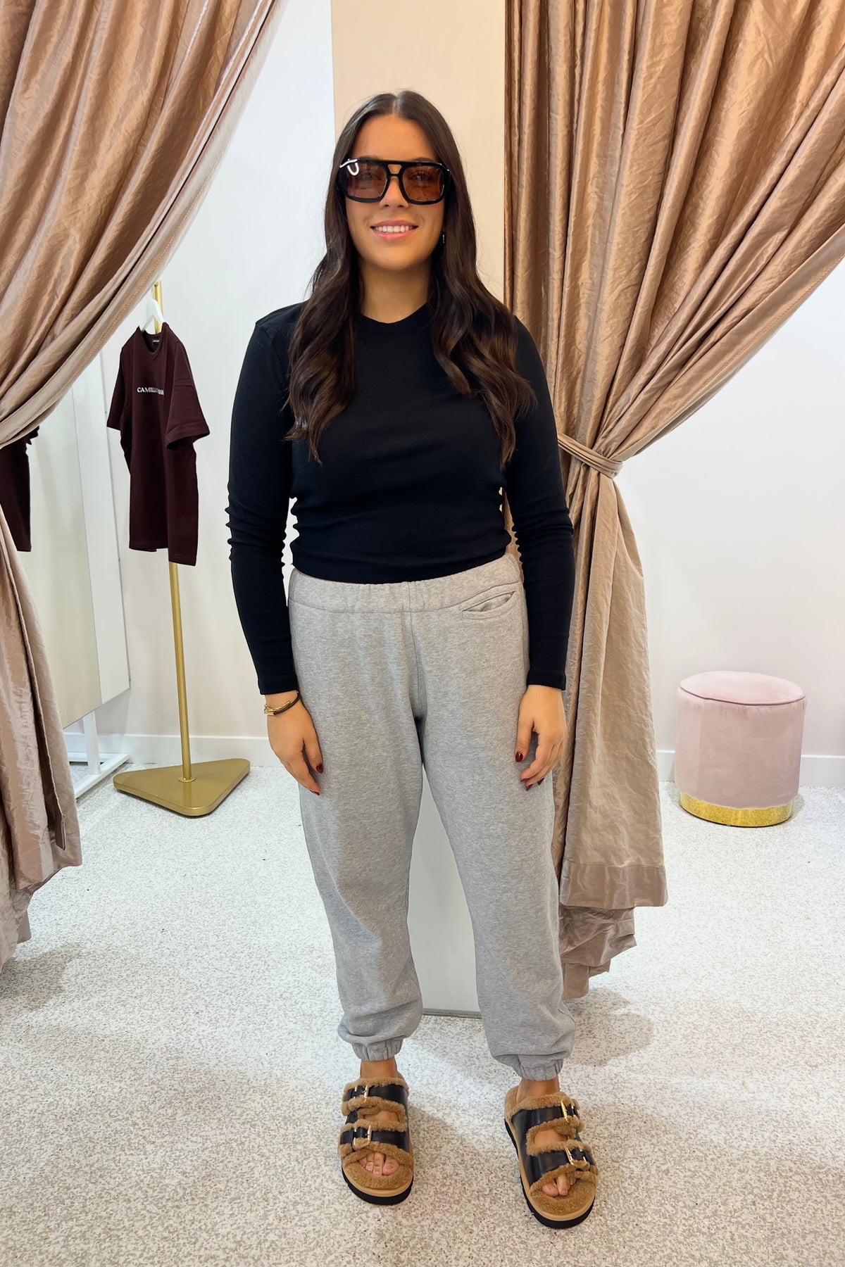 Bassike Slim Fit Rib Baby L/S T.Shirt | Black