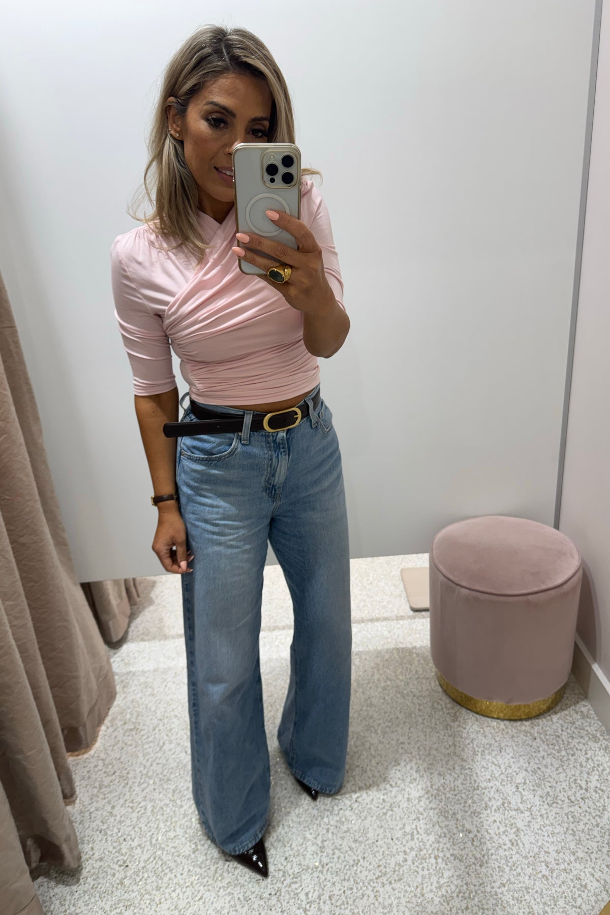 Madison The Label Adalia 3/4 Sleeve Top | Pink