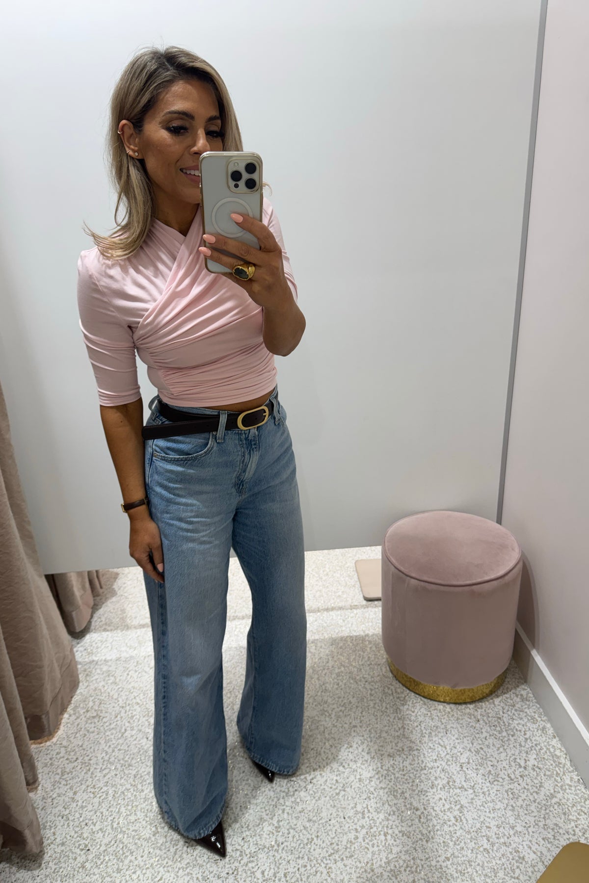 Madison The Label Adalia 3/4 Sleeve Top | Pink
