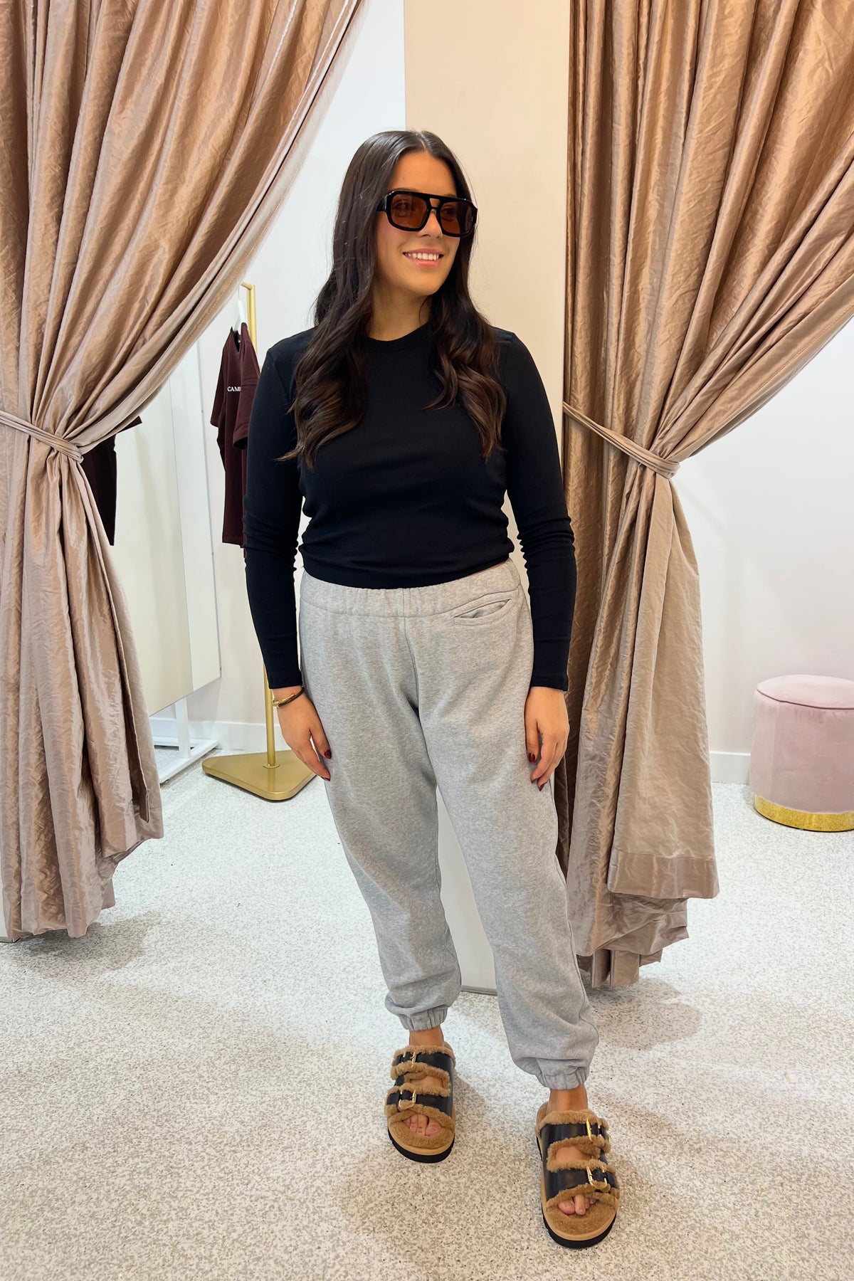 Bassike Slim Fit Rib Baby L/S T.Shirt | Black