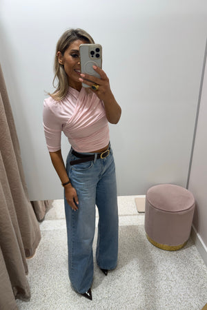 Madison The Label Adalia 3/4 Sleeve Top | Pink
