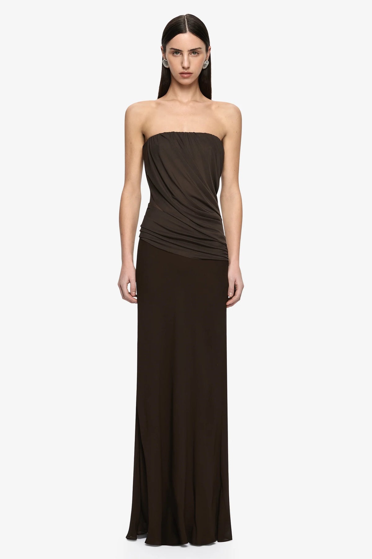 Bec + Bridge Xanithis Strapless Maxi Dress | Bitter Chocolate