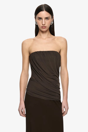 Bec + Bridge Xanithis Strapless Maxi Dress | Bitter Chocolate