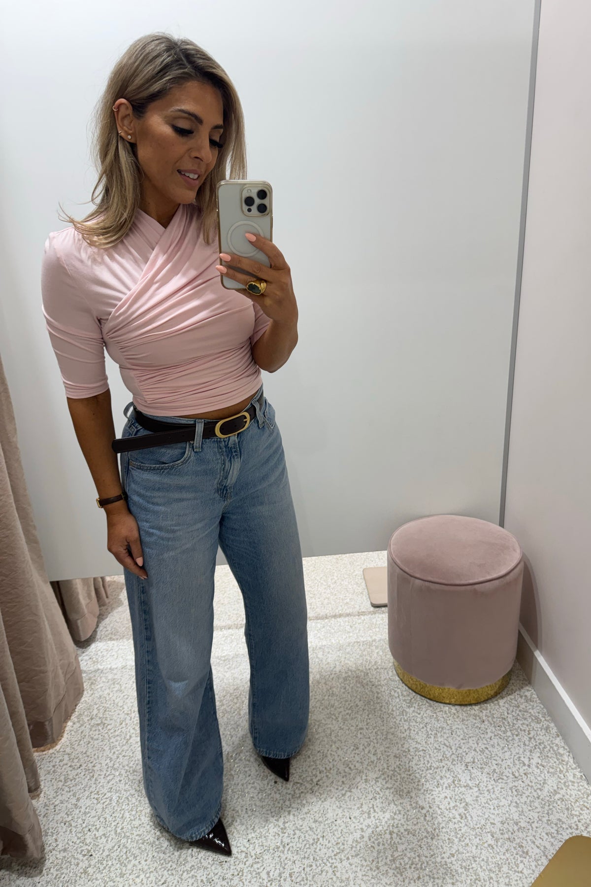 Madison The Label Adalia 3/4 Sleeve Top | Pink