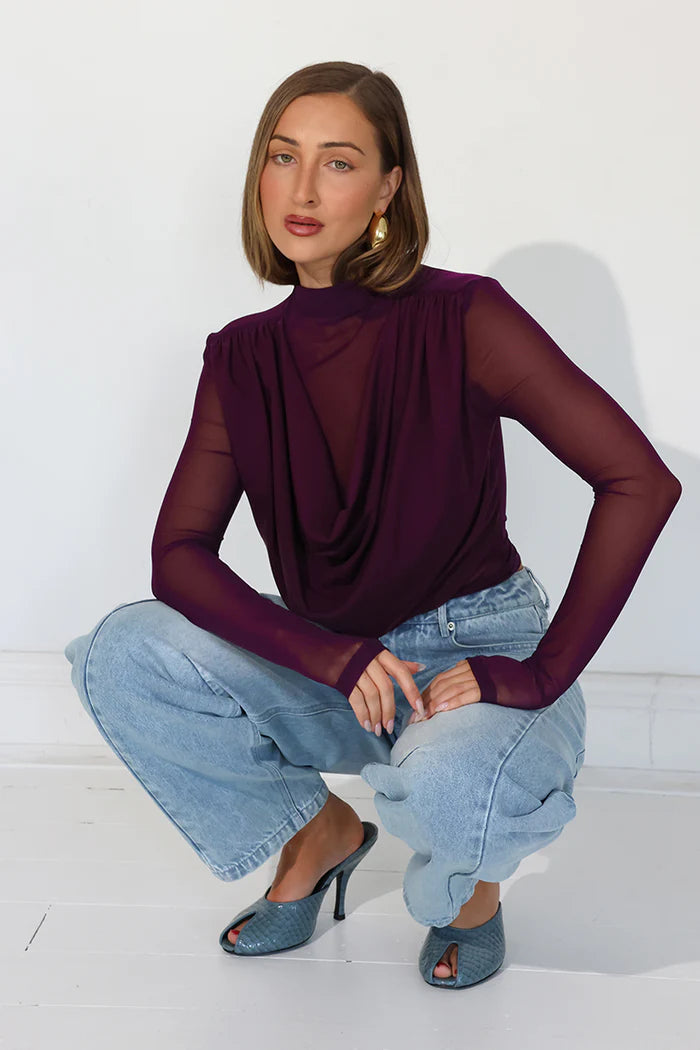 Madison The Label Grace Top | Aubergine