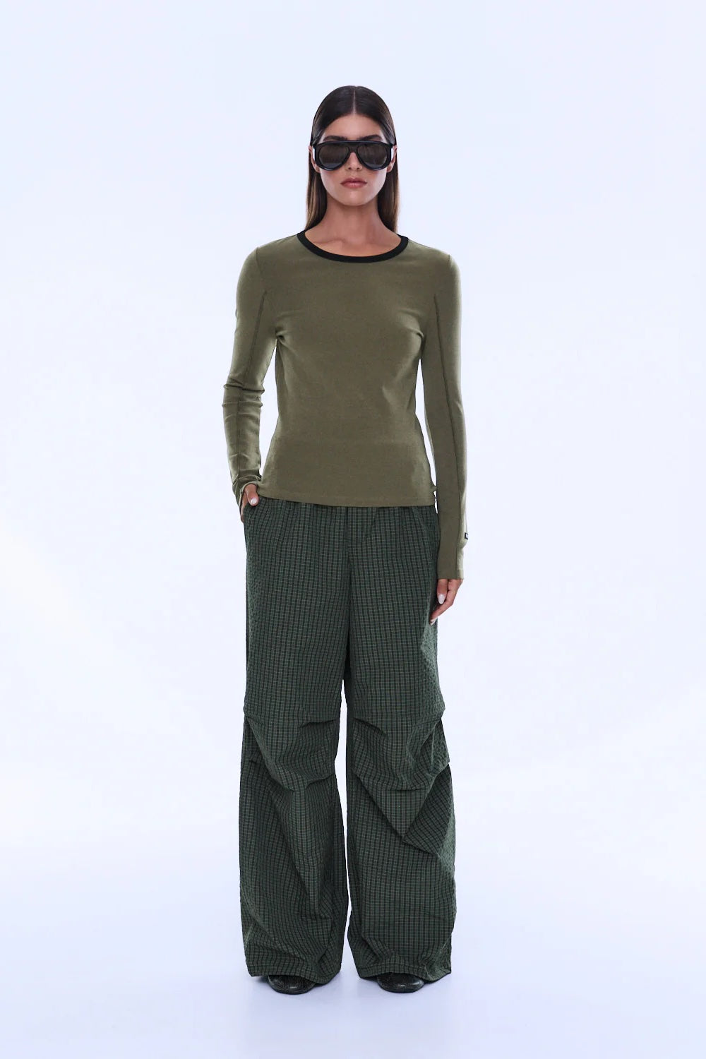Ena Pelly Jade Long Sleeve Top | Olive