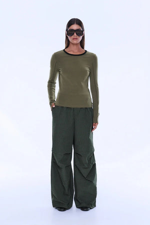 Ena Pelly Jade Long Sleeve Top | Olive