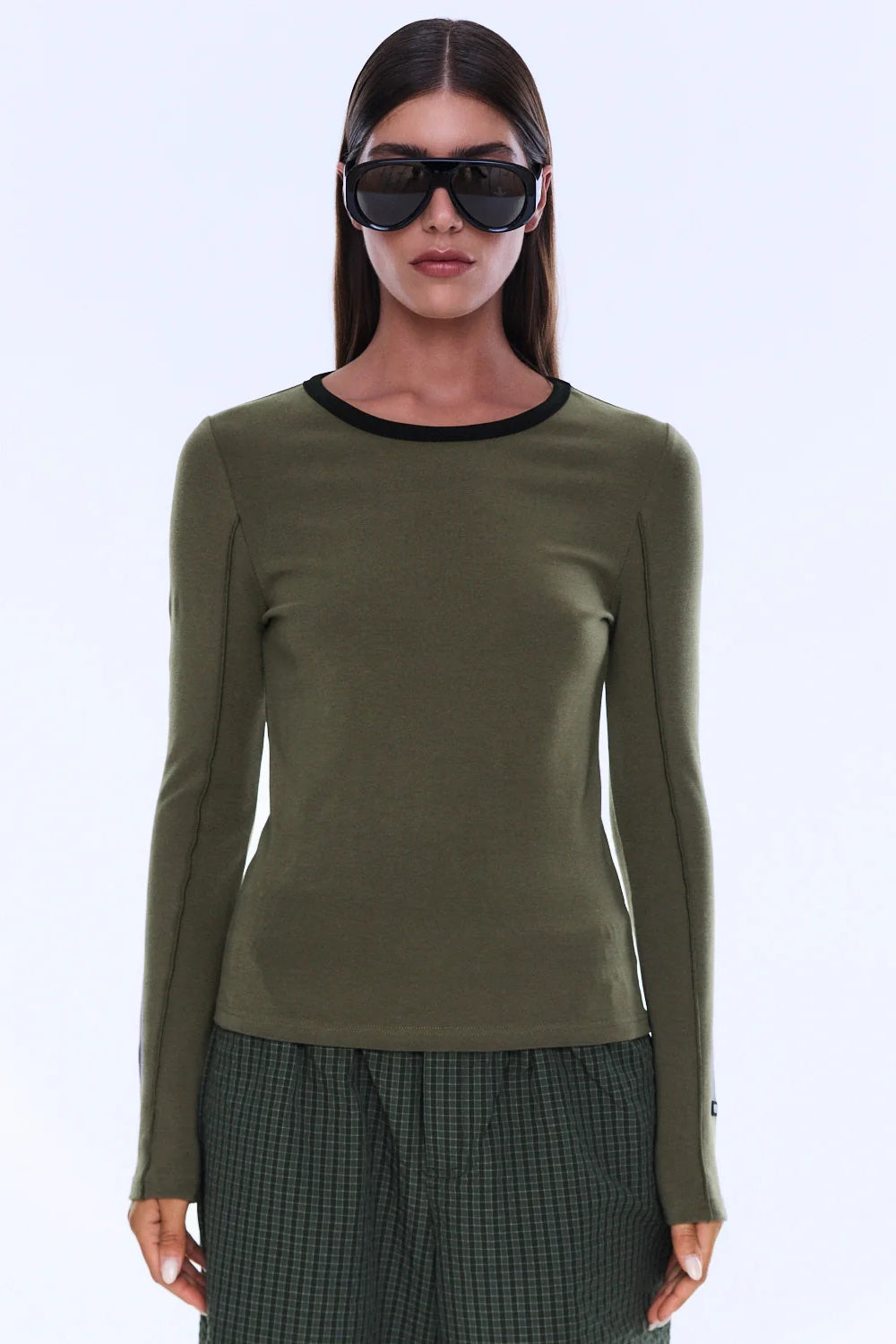 Ena Pelly Jade Long Sleeve Top | Olive