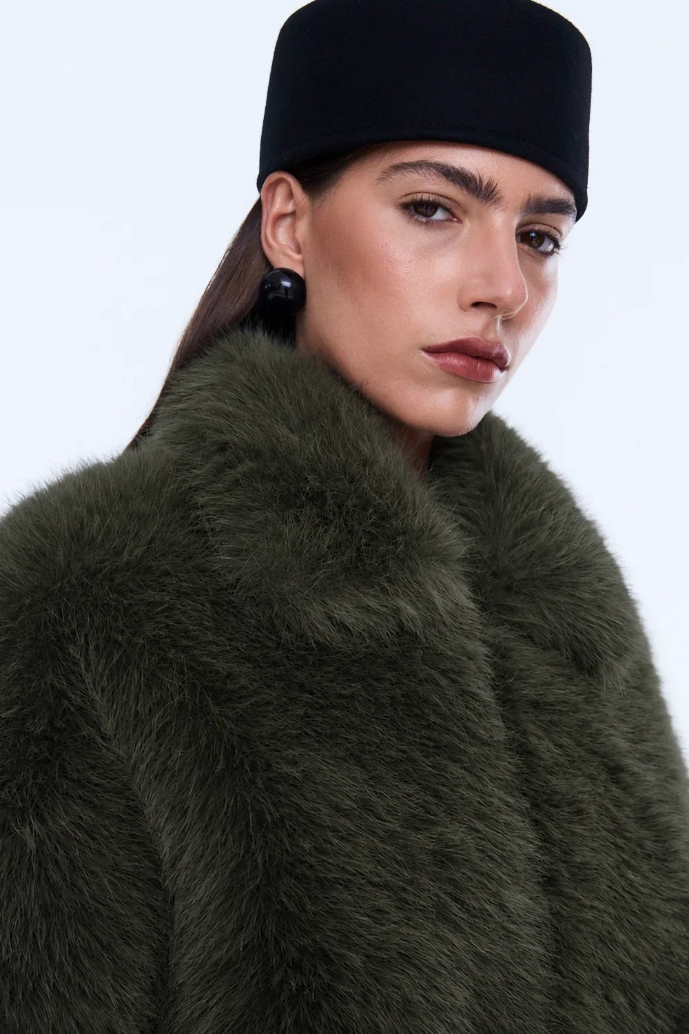 Ena Pelly Daphine Faux Fur Bomber | Olive