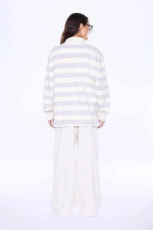 Ena Pelly Mel Panelled Polo Top | Vintage White