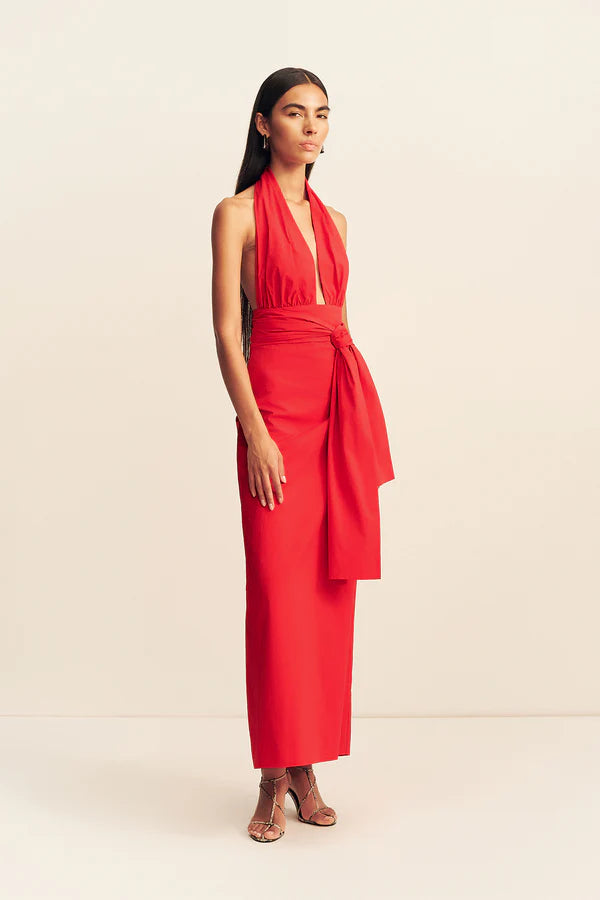 Shona Joy Campbell Halter Plunged Maxi Dress | Goji