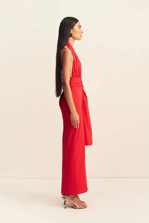 Shona Joy Campbell Halter Plunged Maxi Dress | Goji