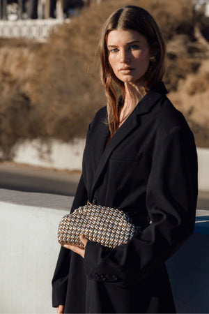 Olga Berg Everly Hand Woven Clutch | Gold