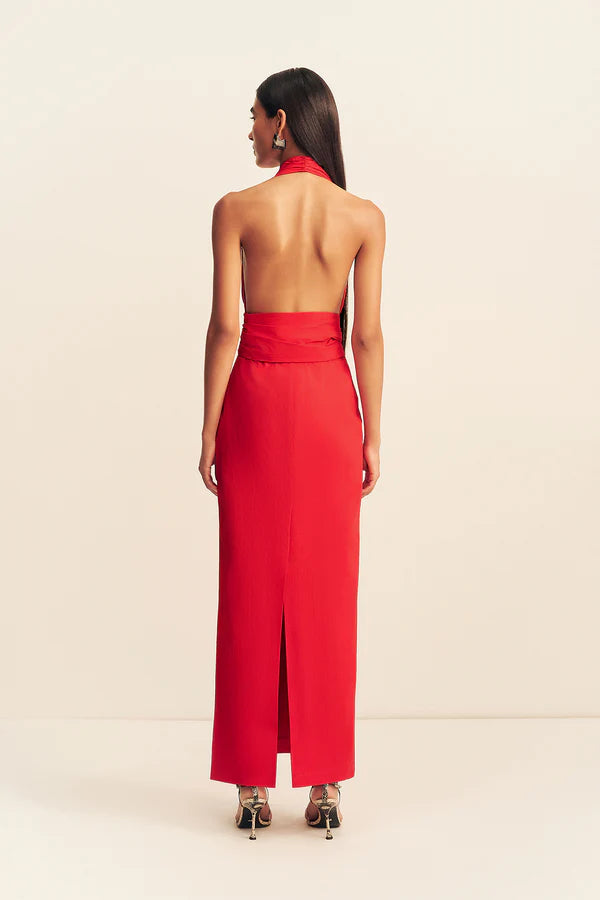Shona Joy Campbell Halter Plunged Maxi Dress | Goji