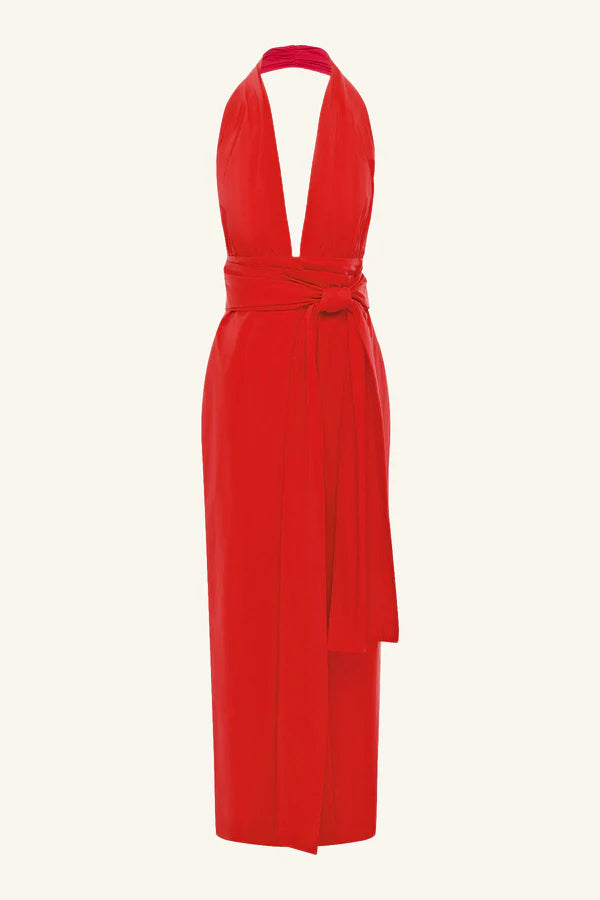 Shona Joy Campbell Halter Plunged Maxi Dress | Goji