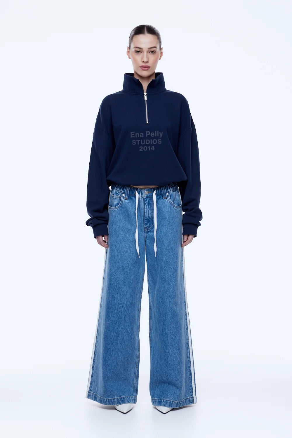 Ena Pelly Sophie Wide Leg Jean | Light Indigo