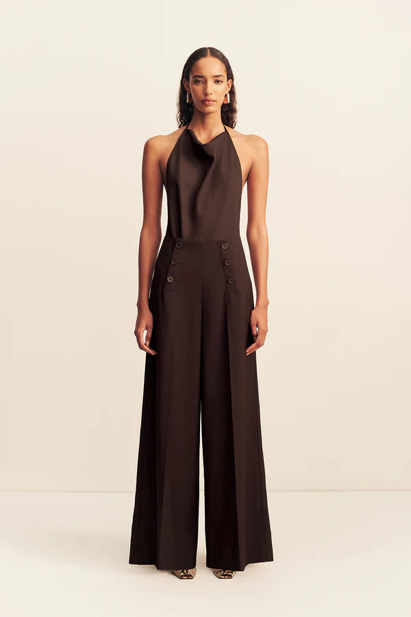 Shona Joy Asher Button Wide Leg Pant| Ristretto