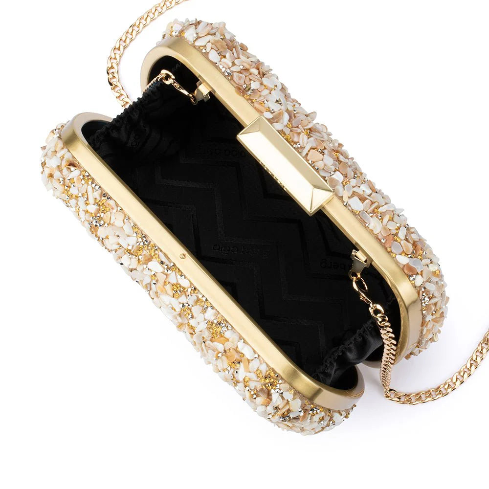 Olga Berg The Savannah Pebble Clutch | Natural || BEST SELLER BACK IN STOCk