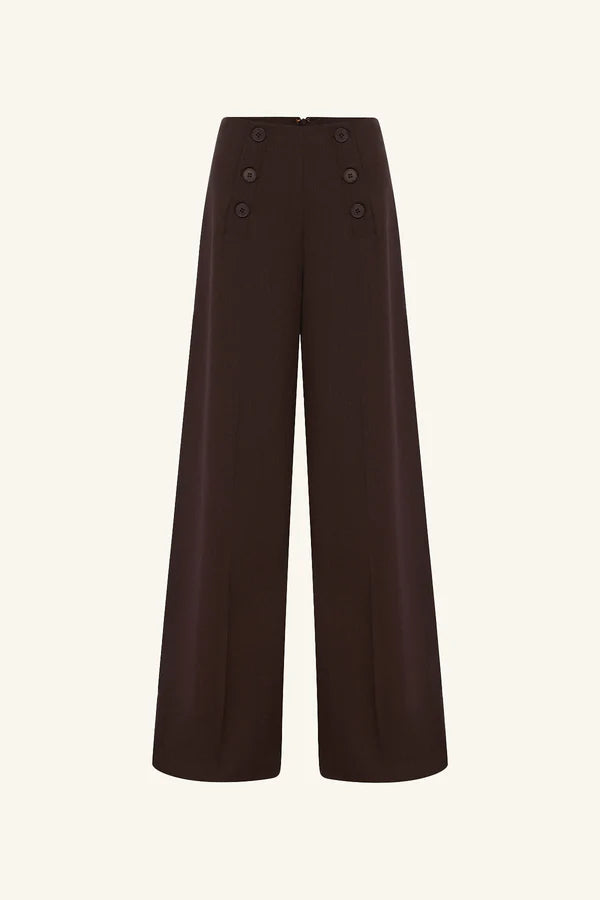 Shona Joy Asher Button Wide Leg Pant| Ristretto