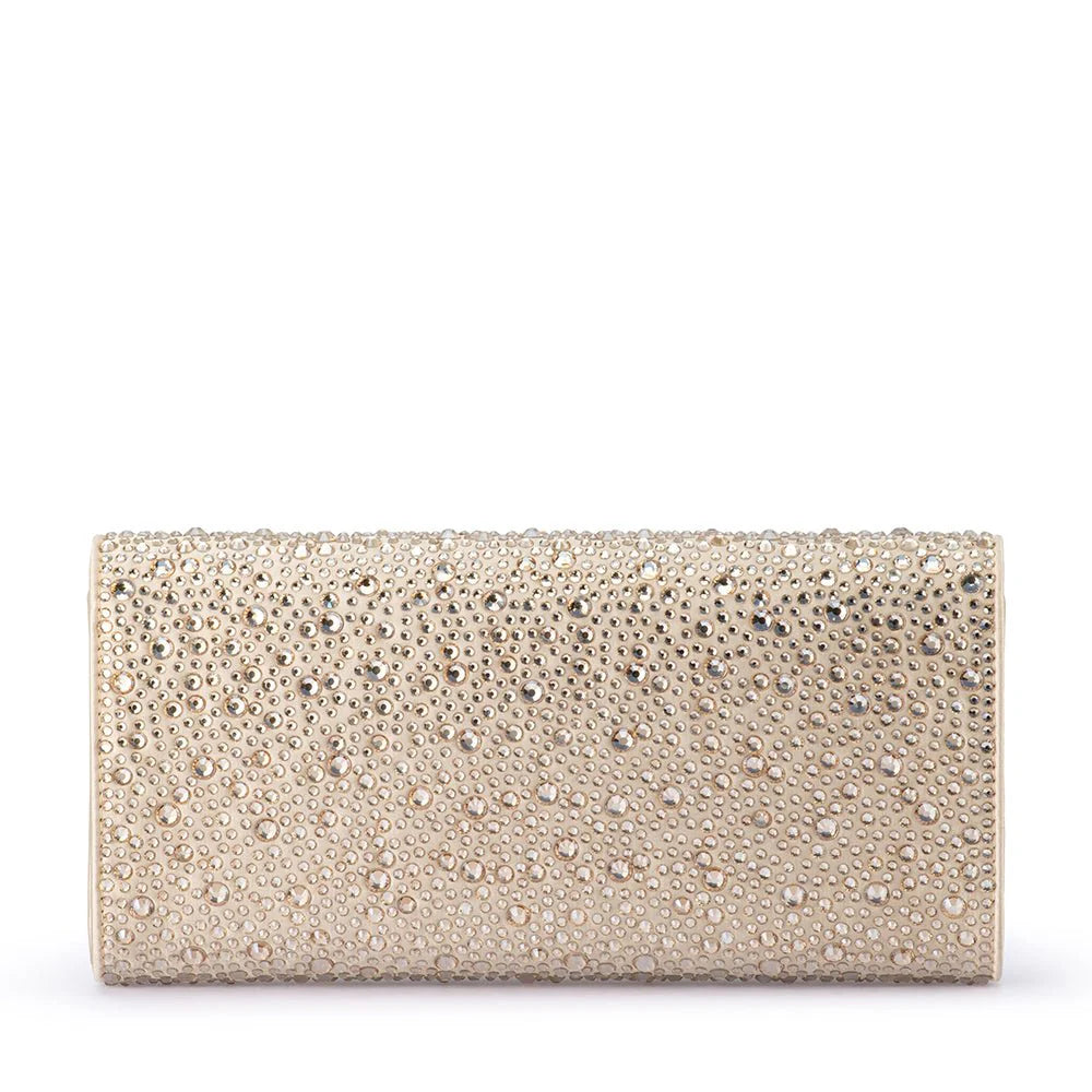 Olga Berg The Emma Crystal Clutch Bag | Champagne