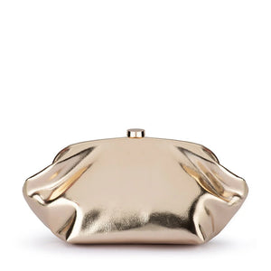 Olga Berg The Tally Metallic Clutch Bag | Gold