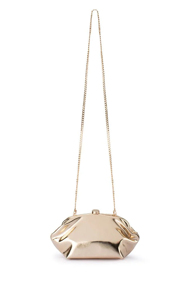 Olga Berg The Tally Metallic Clutch Bag | Gold