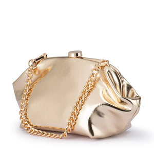 Olga Berg The Tally Metallic Clutch Bag | Gold