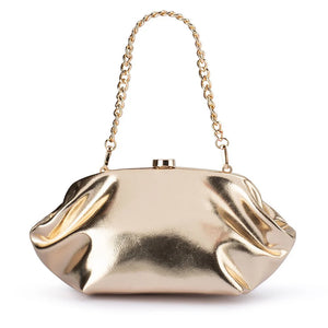 Olga Berg The Tally Metallic Clutch Bag | Gold